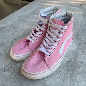 Baby pink high top Vans